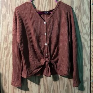 Burnt orange button up sweater